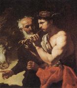 Johann Carl Loth Mercury piping to Argus oil painting